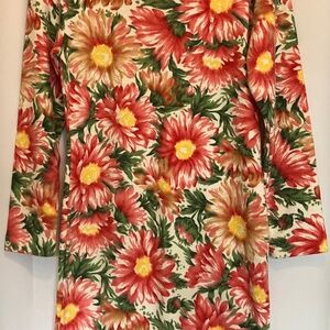 Knit Floral Long Sleeve Dress